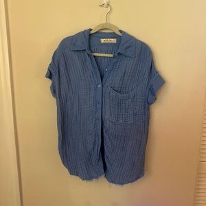 Oversized short sleeve Button-Up Shirt